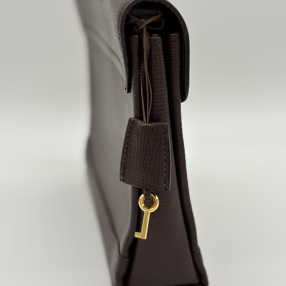 Vintage Celine Brown Leather Clutch with Strap - Picture 5 of 11